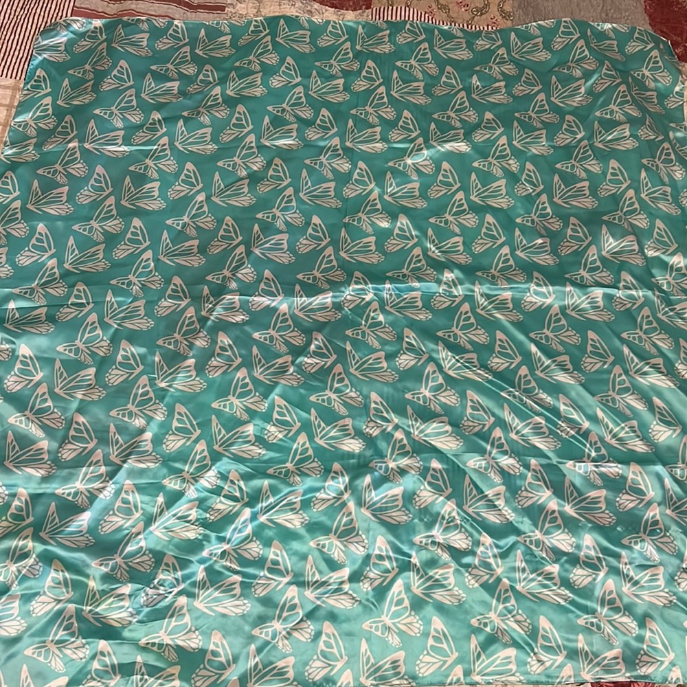 Lladro butterfly silk square scarf 33”